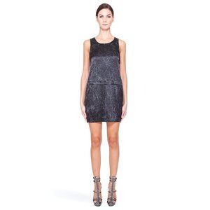 Theory Shaima Silk Dress in Cracked Leather Print